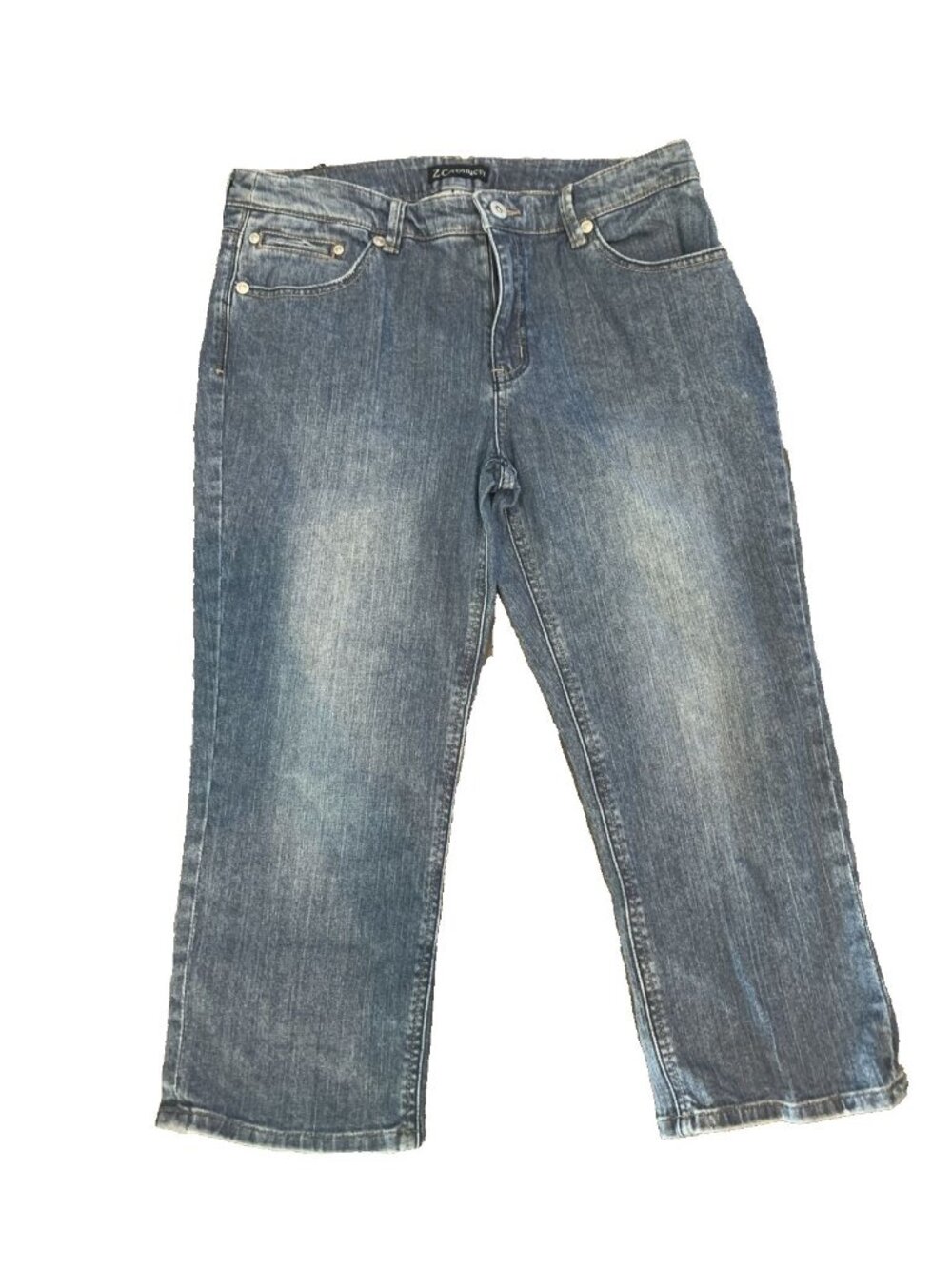 Z Cavaricci Women's 10 Stretch Denim Straight Cropped Jeans 32x20